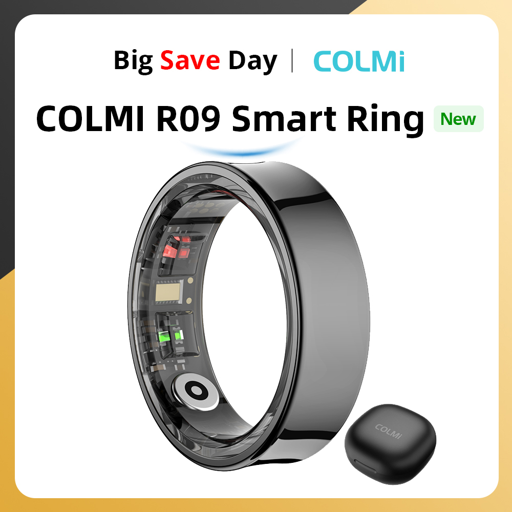 Smart Ring Health - 2024 COLMI R09 สมาร์ทแหวนผู้ชายผู้หญิงพร้อมเคสชาร์จ,สุขภาพอุณหภูมิร่างกายและ Sleep Monitor