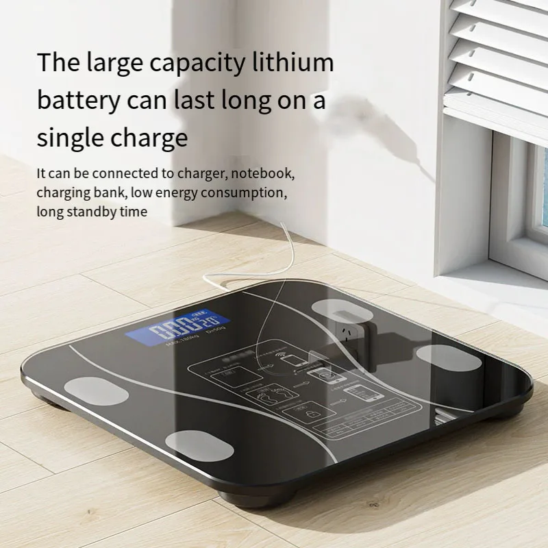 Electronics Gadgets Wholesale - เครื่องชั่งน้ำหนักอัจฉริยะ USB ความแม่นยำสูง เครื่องชั่งน้ำหนักดิจิตอลขนาดกะทัดรัด เครื่องชั่งน้ำหนักอิเล็กทรอนิกส์สำหรับใช้ในครัวเรือน ตรวจจับไขมันในร่างกาย