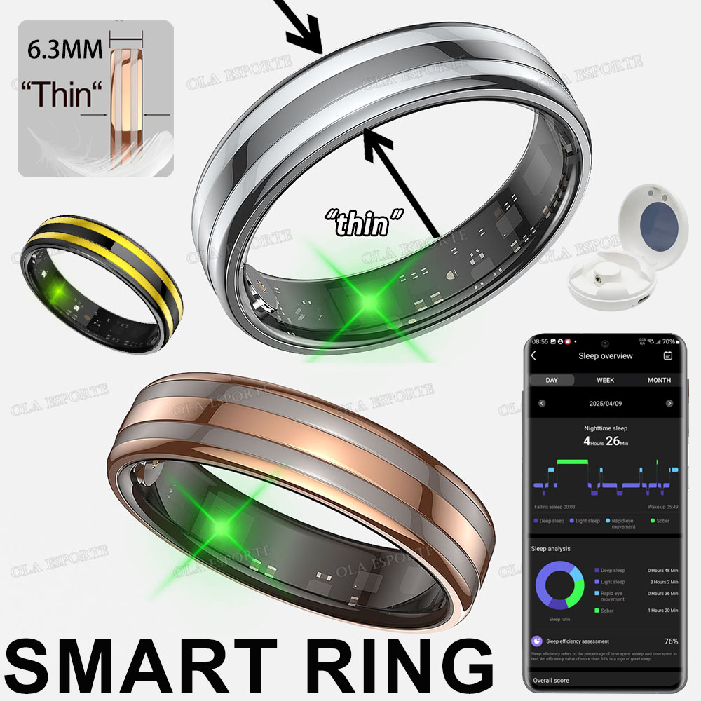 Smart Ring Health - แหวนสมาร์ทตรวจจับท่าทาง กันน้ำสำหรับกิจกรรมกลางแจ้ง ตรวจวัด HRV จริง ตรวจวัดอัตราการเต้นของหัวใจ