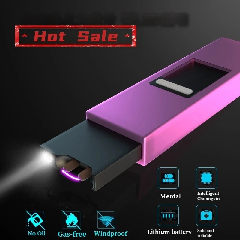 Kitchen Electronics Gadgets - ไฟแช็คอิเล็กทรอนิกส์แบบพกพา ใช้ได้กับไฟแช็คแบบพัลส์อาร์ค ทนลม พร้อมไฟ LED แสดงสถานะพลังงาน