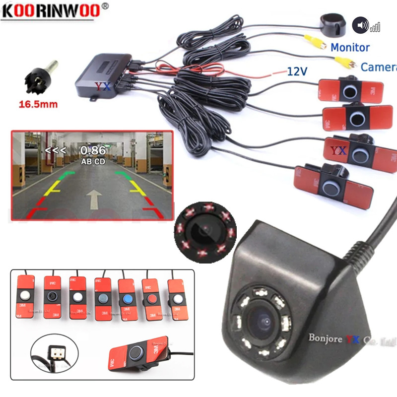 Electronics Gadgets Wholesale - Parktronic Assistance Car 4 อุปกรณ์ตรวจจับเรดาร์ด้านหลังกล้องด้านหลังอุปกรณ์เสริมอิเล็กทรอนิกส์ระบบอัจฉริยะรถยนต์เซ็นเซอร์จอดรถ
