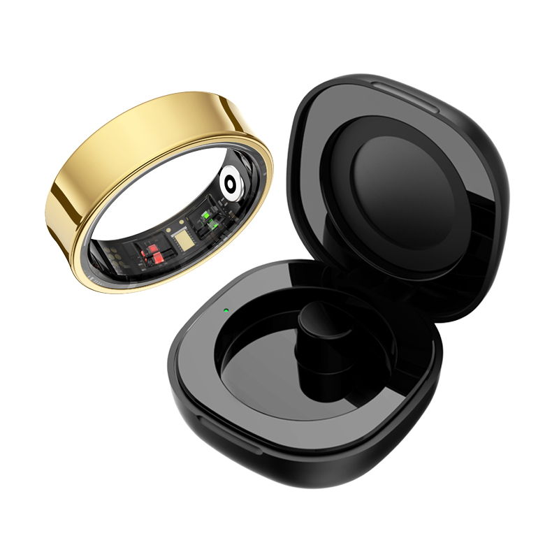 Smart Ring Health - R09 สมาร์ทแหวนผู้ชายผู้หญิงพร้อมเคสชาร์จ,Heart Rate เลือดออกซิเจน,อุณหภูมิผิว Monitor,5ATM กันน้ําสําหรับ
