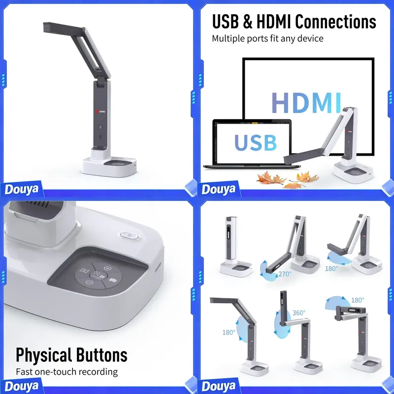 Document Camera Visualizer - กล้องถ่ายเอกสารและเว็บแคม JOYUSING 2 in 1 ความละเอียด