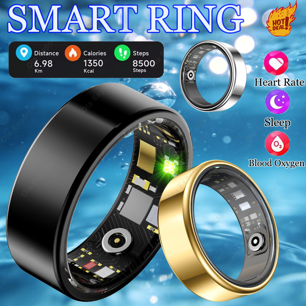 Smart Ring Health - 2026 ใหม่แหวนอัจฉริยะอเนกประสงค์สำหรับผู้ชายผู้หญิงพร้อมเคสชาร์จอัตราการเต้นของหัวใจการตรวจสอบออกซิเจนในเลือดกันน้ำสำหรับแอนดรอยด์ ไอโอเอส
