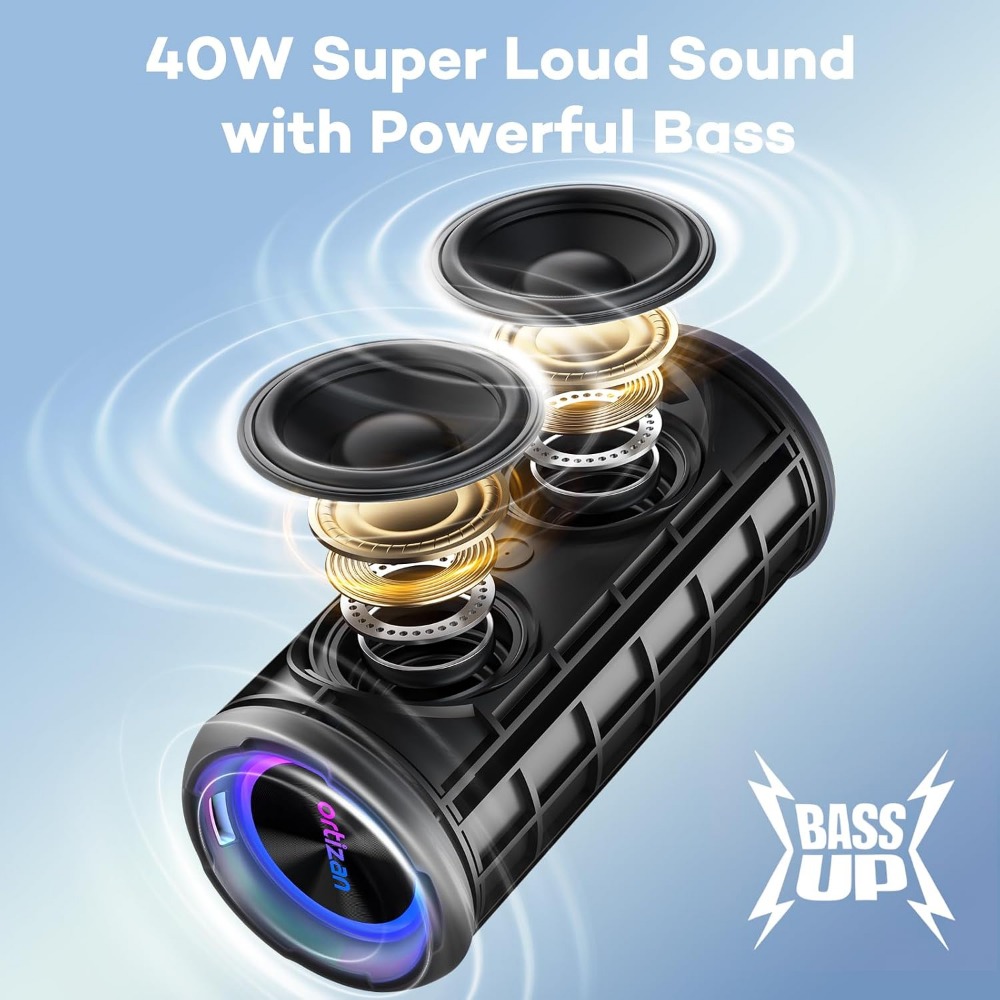 ลำโพงบลูทูธแบบพกพา เสียงดัง 40 - Bluetooth Speaker Waterproof บทวิจารณ์และราคา