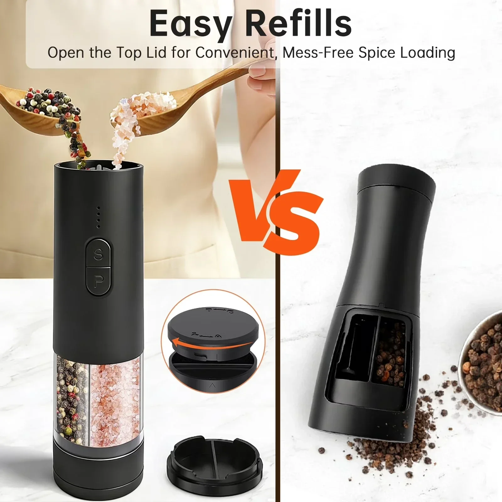 เครื่องบดเกลือและพริกไทยไฟฟ้าแ - Kitchen Electronics Gadgets บทวิจารณ์และราคา